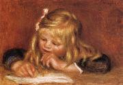 Pierre Renoir Coco Reading oil painting reproduction